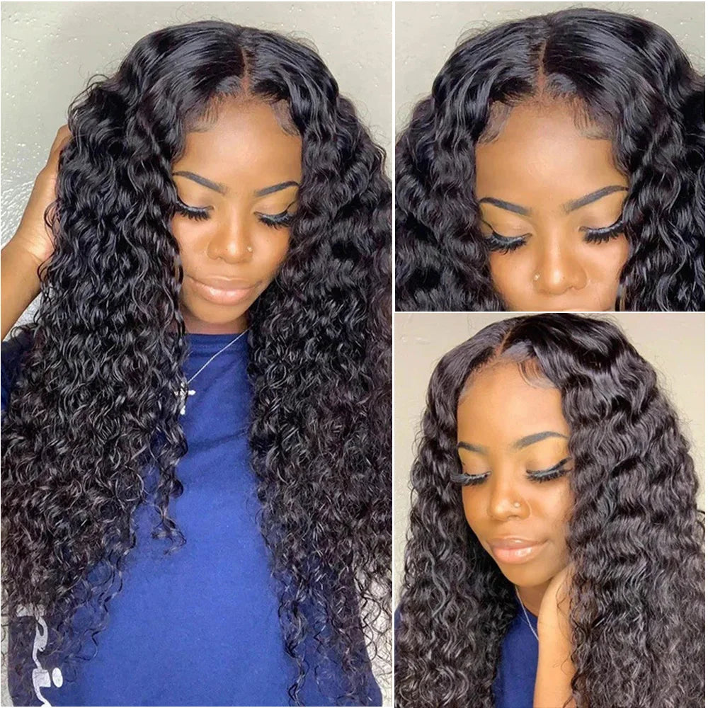 38 40Inch Deep Wave 13x6 Hd Lace Frontal Wig Curly Water Wave Human Hair 5x5 Lace Front Brazilian Wigs For Women Preplucked