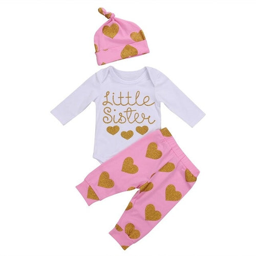 2017 3 PCS Sisters Matching Clothing Sets Baby