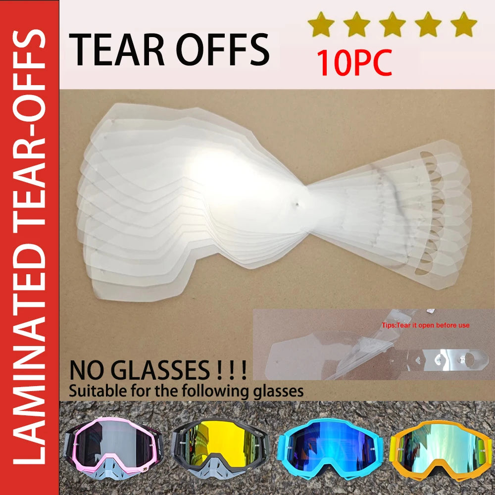 100 Motorcycle Goggles Dustproof Racing Glasses Windproof for Men & Women Motocross Cycling Skiing Outdoor Off-Road Bike Goggle