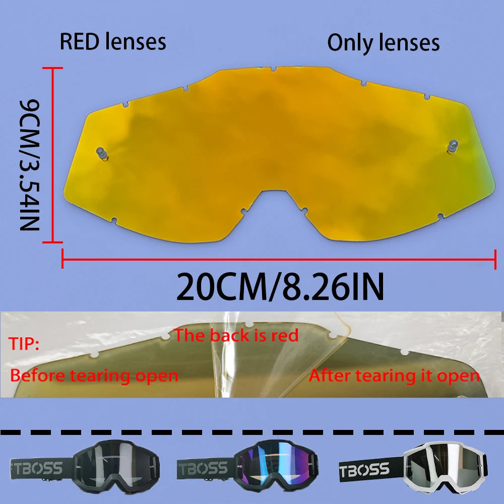 100 Motorcycle Goggles Dustproof Racing Glasses Windproof for Men & Women Motocross Cycling Skiing Outdoor Off-Road Bike Goggle