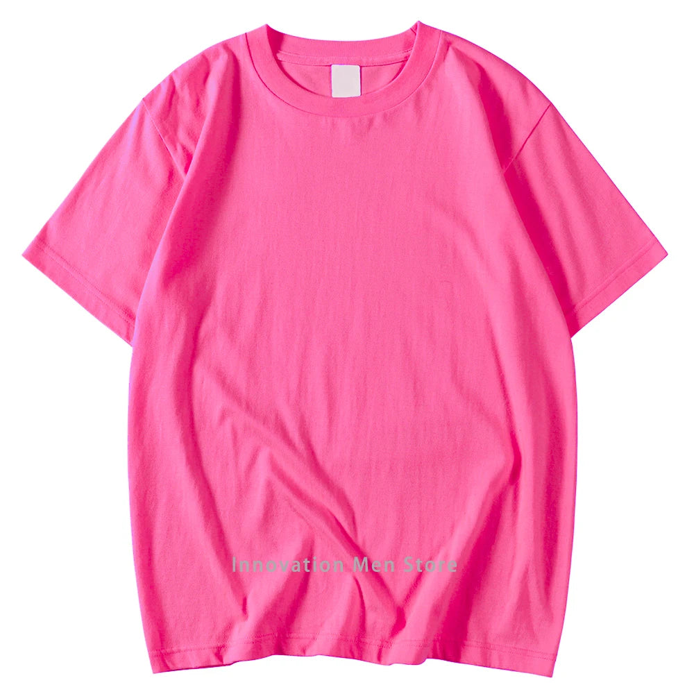 14 Colors Candy Color 100% Cotton T-Shirts Men Women Oversized Short Sleeves Casual Breathable S-XXXL Tee Clothing Soft T Shirts