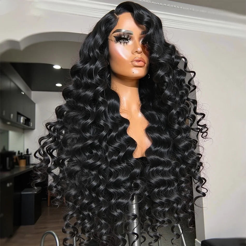 30 40 Inch Loose Body Wave 13x6 HD Lace Front Cambodian Black 100% Human Hair Wig 7x5 Glueless Deep Wave Closure Wigs Half Wigs