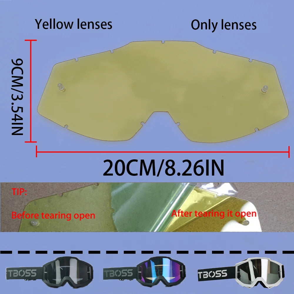 100 Motorcycle Goggles Dustproof Racing Glasses Windproof for Men & Women Motocross Cycling Skiing Outdoor Off-Road Bike Goggle