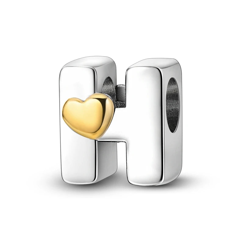 Fit Qikaola 925 Original Bracelets Love 26 English Letters Series Silvering Charms Beads For DIY Birthday Jewelry Making